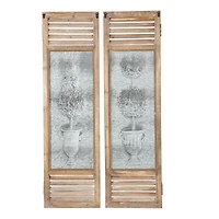 52" Brown Farmhouse Shutter Wall Décor Set