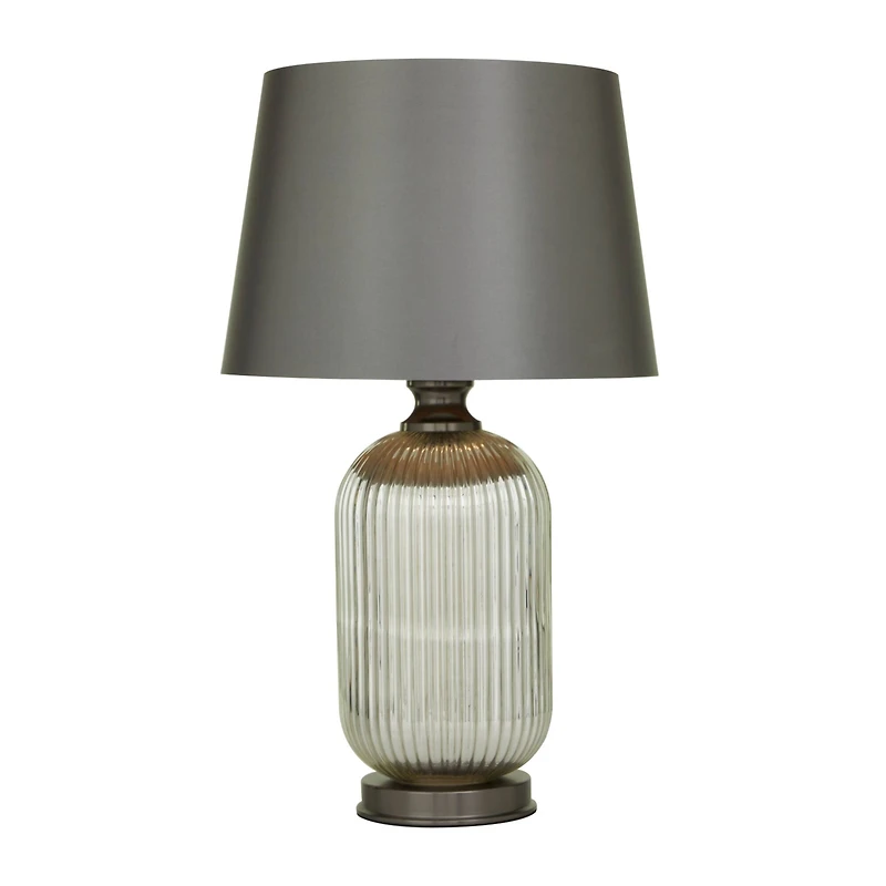 Grey Glass Modern Accent Lamp, 16" x 16" x 27"