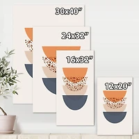 Designart - Abstract Sun & Moon Geometrics In Blue & Orange