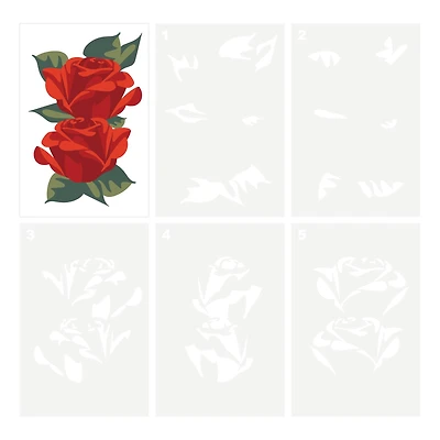 Pair of Roses Layering Stencils by Recollections™