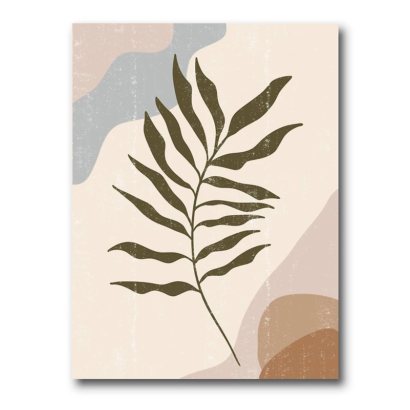 Designart - Botanical Minimalist Leaf In Earth Tones I