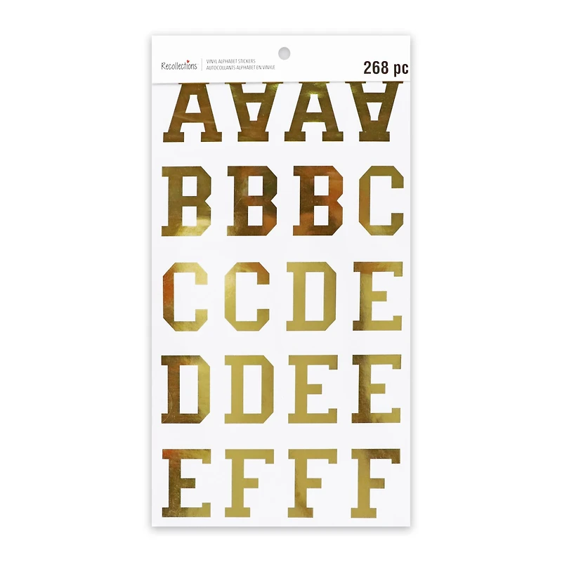 Golden Vinyl Alphabet Sticker Sheets by Recollections™