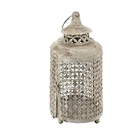 Beige Metal Rustic Lantern Set