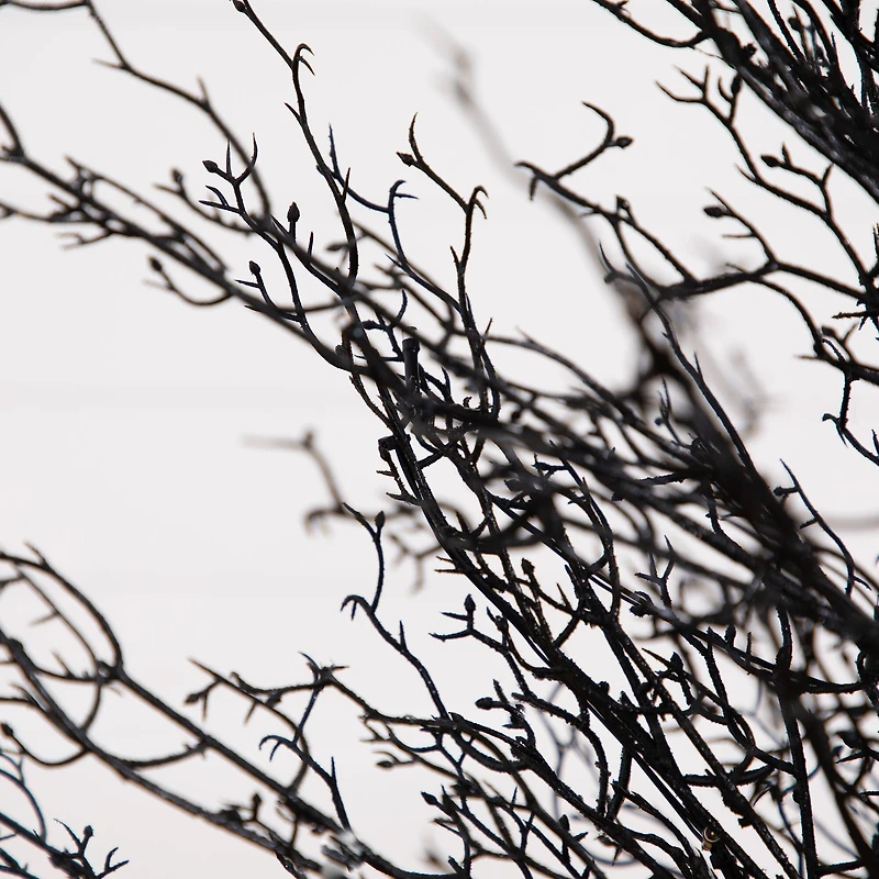 4ft. Pre-Lit LED Halloween Black Twig Artificial Fall Tree in Burlap Planter