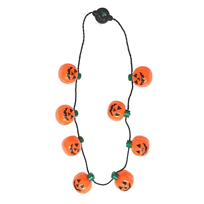 33" Orange Jack-O'-Lantern Necklace