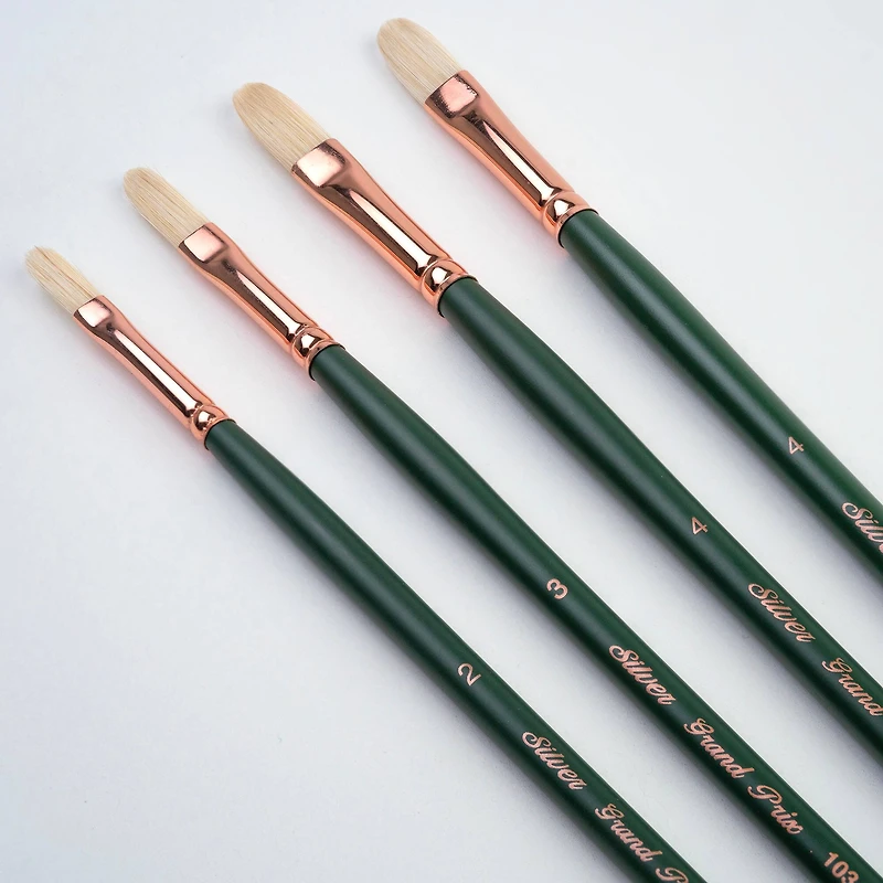 Silver Brush Limited Grand Prix® 4 Piece Long Filberts Brush Set