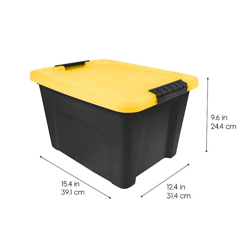 Iris® 20 Qt. Yellow, Plastic Storage Bins, 6 Ct