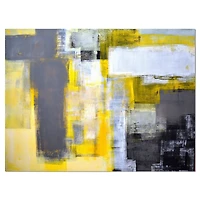 Designart - Grey and Yellow Blur Abstract