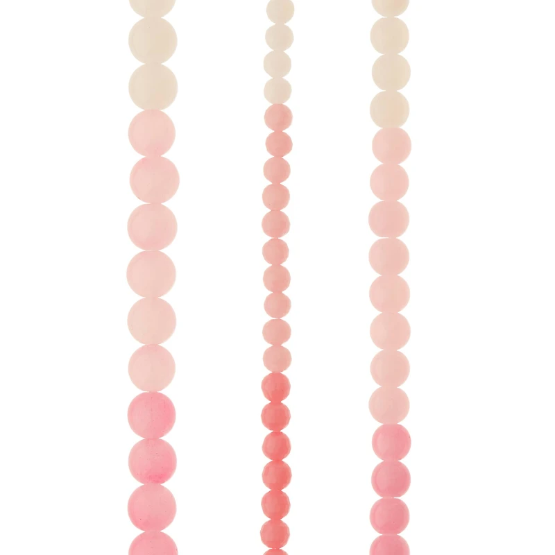 12 Pack: Pink Ombre Glass Round Beads by Bead Landing™