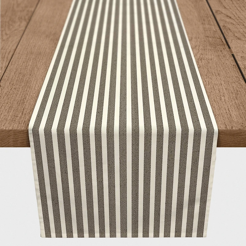 72" Brown Stripes Cotton Twill Table Runner