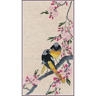 Oven Redstarts On A Cherry Branch Cross Stitch Kit