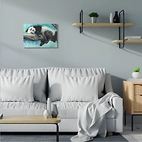 Stupell Industries Sleepy Baby Panda in Tree over Vibrant Blue Canvas Wall Art