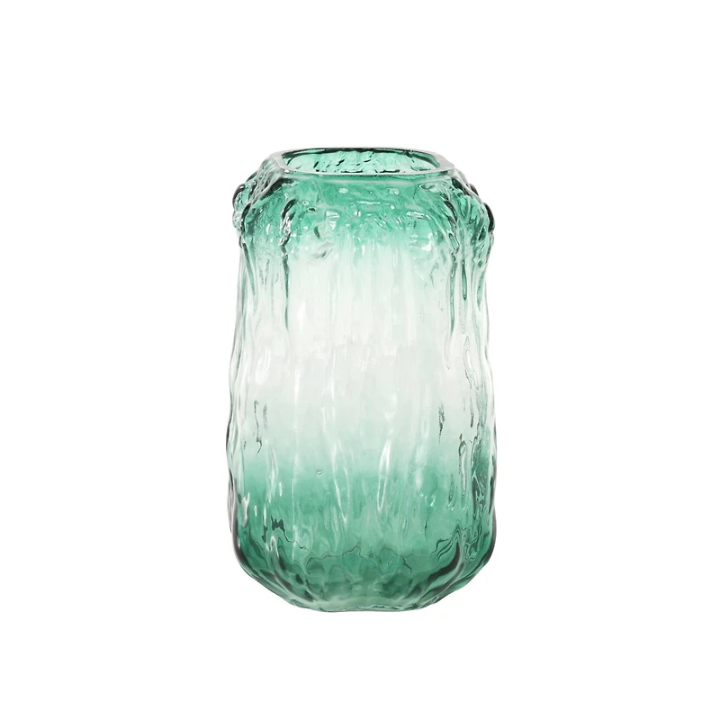 9" Green Glass Vase