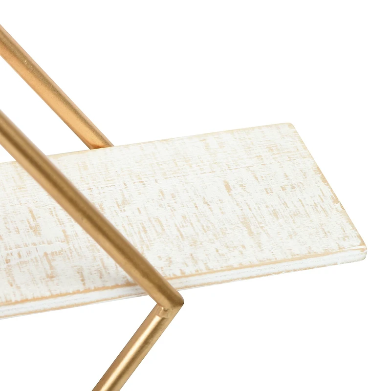 Hello Honey® Wood & Gold Diamond Wall Shelf