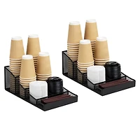 Mind Reader Network Collection 7-Compartment Black Cup and Condiment Organizer, 2ct.