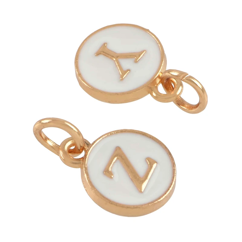 White & Gold Alphabet Charm Set by Bead Landing™