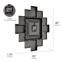 American Art Decor Picture Frame Collage Clock 12 Photo Display Slots White, 20" x 20"