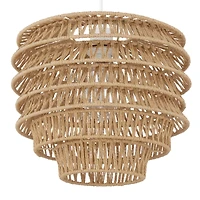 Hello Honey® 15.25" Natural Boho Handwoven Paper Rope & Metal Ceiling Pendant Lamp
