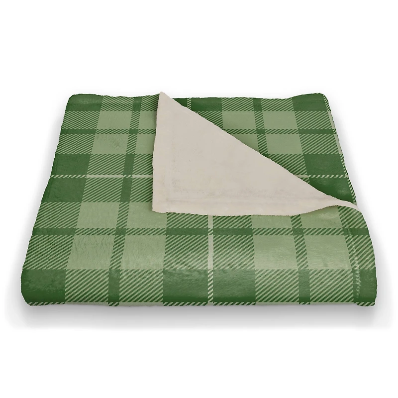 Green Plaid Fleece Blanket