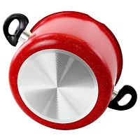 Gibson Home® Granita 6qt. Red Speckle Aluminum Pasta Pot with Strainer Lid