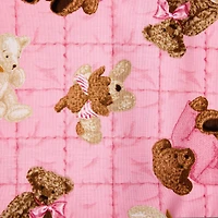 Fabric Traditions Pink Teddy Bear Toss Cotton Fabric