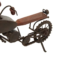 16" Black Metal Traditional Motorcycle Sculpture
