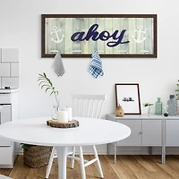 Rustic Coastal Ahoy Framed Coat Rack