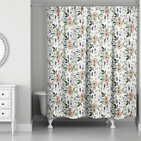 Fall Floral Pattern Shower Curtain