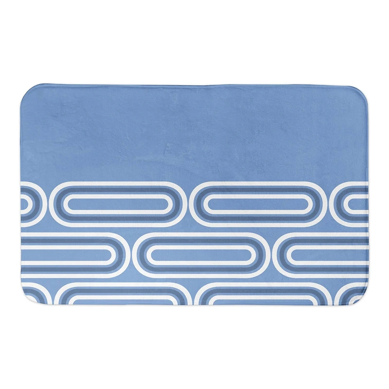 Groovy Blue Lines Bath Mat