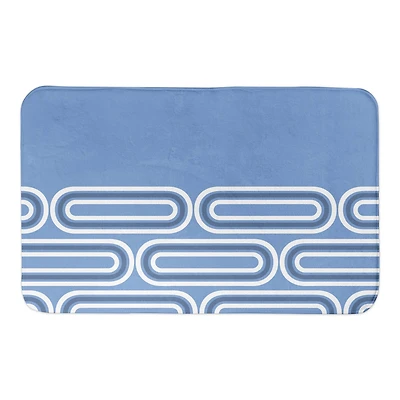 Groovy Blue Lines Bath Mat