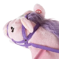 Toy Time Pink Plush Spring Rocking Horse Ride-On
