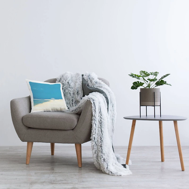 Stupell Industries Relaxing Beach Scene Clear Summer Day Throw Pillow, 18" x 18"