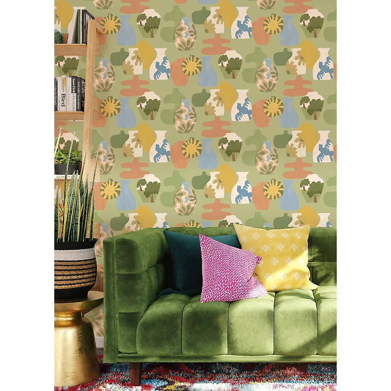 Alja Horvat Sage Miracle Vases Peel & Stick Wallpaper