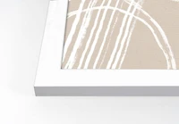 Neutral Ripple White Framed Print Under Plexiglass