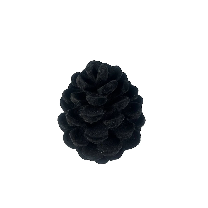 7.25" Black Flocked Pinecone Tabletop Décor by Ashland®