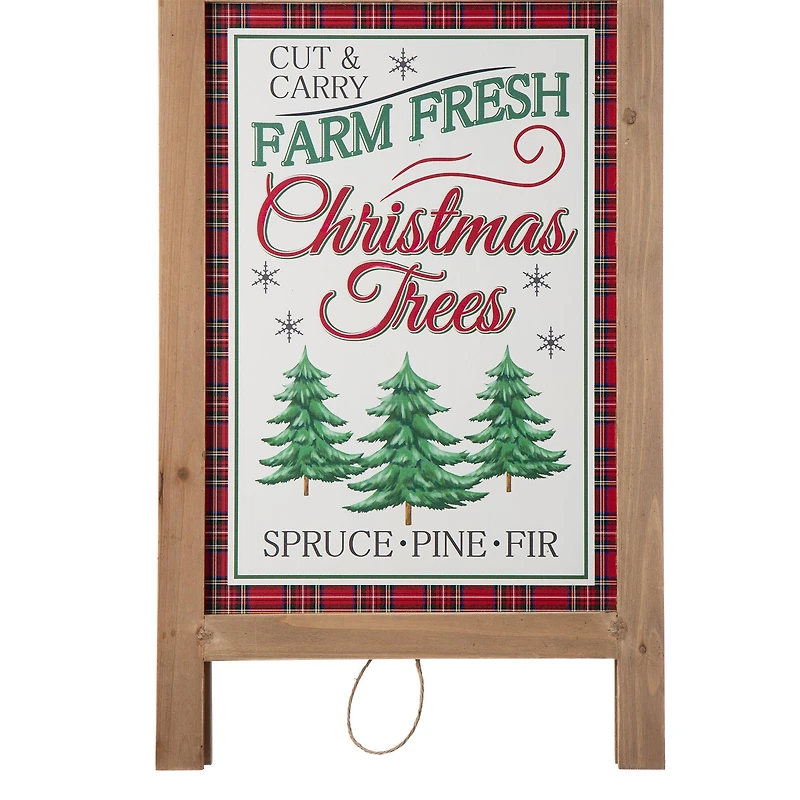 Glitzhome® 24" Wooden Christmas Trees Porch Sign