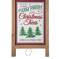 Glitzhome® 24" Wooden Christmas Trees Porch Sign