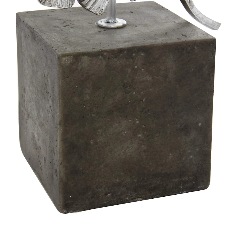 18" Silver Polystone Contemporary Sculpture