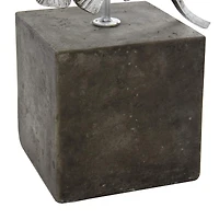 18" Silver Polystone Contemporary Sculpture