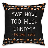 Too Much Candy Throw Pillow