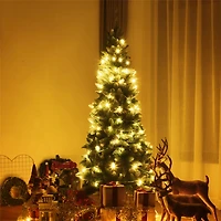 Costway 5ft. Unlit Snow Flocked with Pine Cones Pencil Artificial Christmas Tree