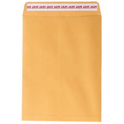 JAM Paper Brown Kraft Manila Open End Catalog Premium Envelopes with Peel & Seal Closure