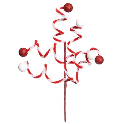 13.5" Red & White Peppermint Swirl Pick by Ashland®