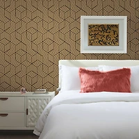 RoomMates Stripped Hexagon Peel & Stick Wallpaper