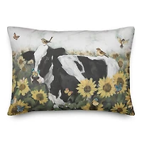 Cow Sunflowers 20" x 14" Indoor/Outdoor Pillow