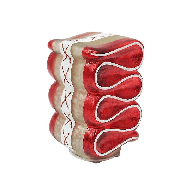 5.25" Red & White Candy Twist Glass LED Tabletop Décor by Ashland®