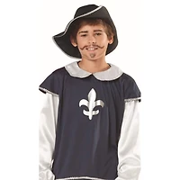 Large Blue & White Musketeer Boy's Costume