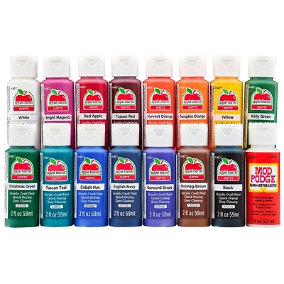 Apple Barrel® Acrylic Fall Colors Paints with Mod Podge Gloss 16 Piece Set