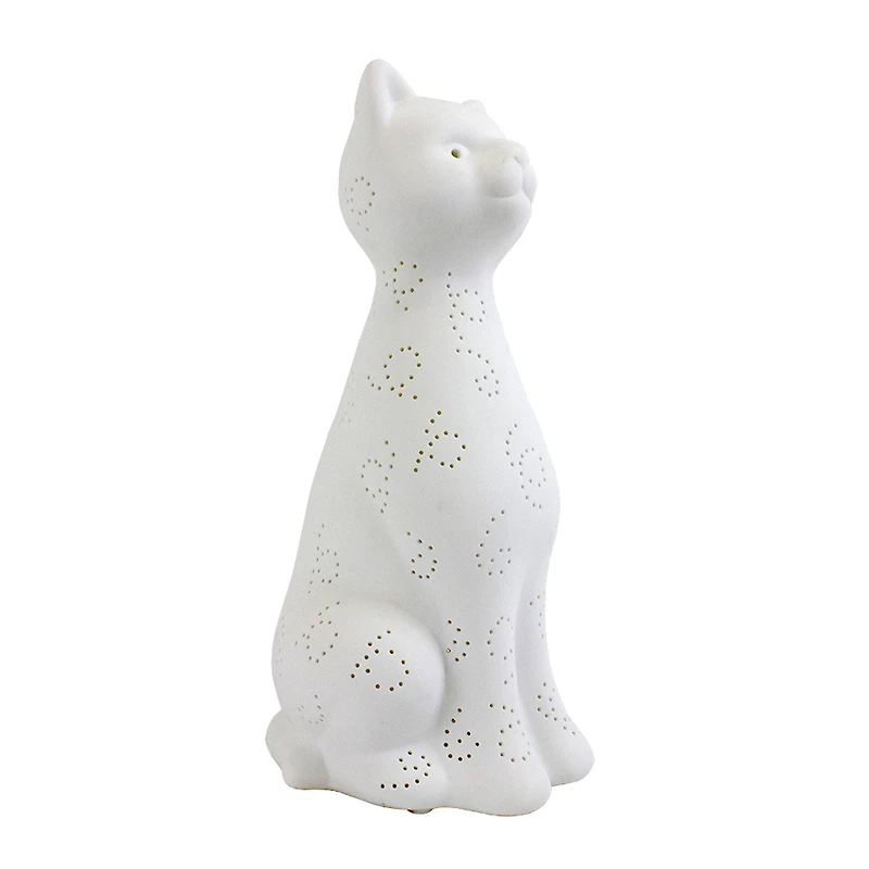 Simple Designs Porcelain Kitty Cat Shaped Animal Light Table Lamp