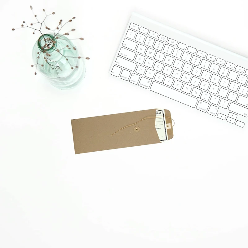 JAM Paper 9.5" x 4.125" Kraft Brown Business Envelopes with Button & String Closure, 25ct.